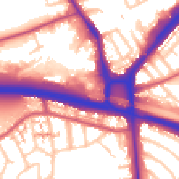 Daytime road noise heatmap for W5 1BS