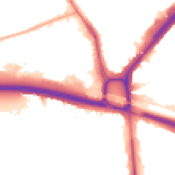 Night-time road noise heatmap for W5 1BS