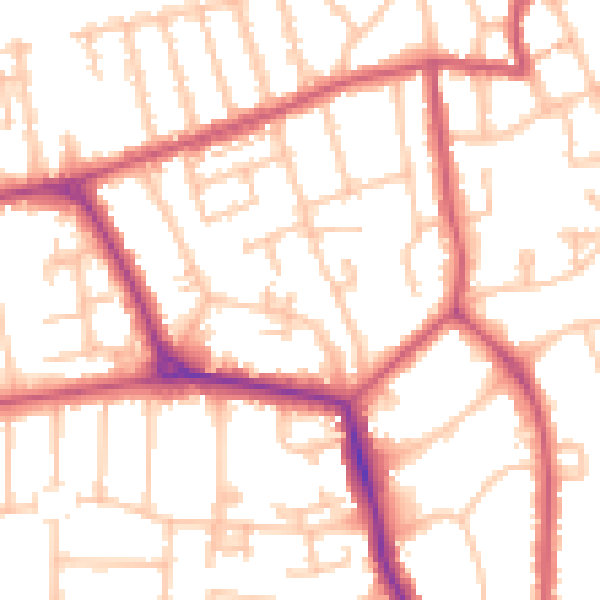 Daytime road noise heatmap for W5 1BX
