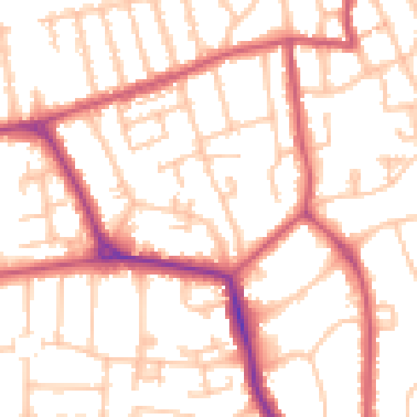 Daytime road noise heatmap for W5 1BY