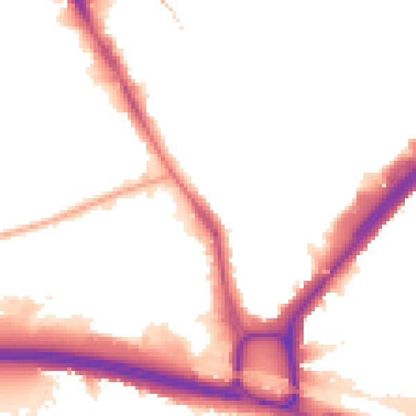 Night-time road noise heatmap for W5 1DX
