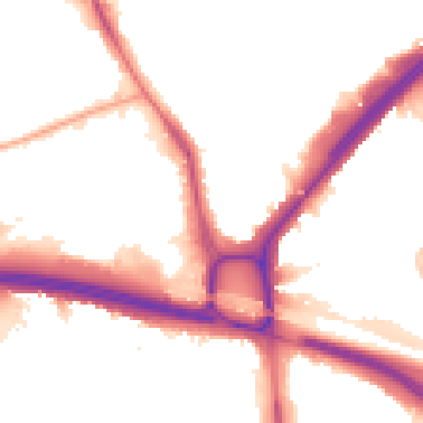 Night-time road noise heatmap for W5 1DY