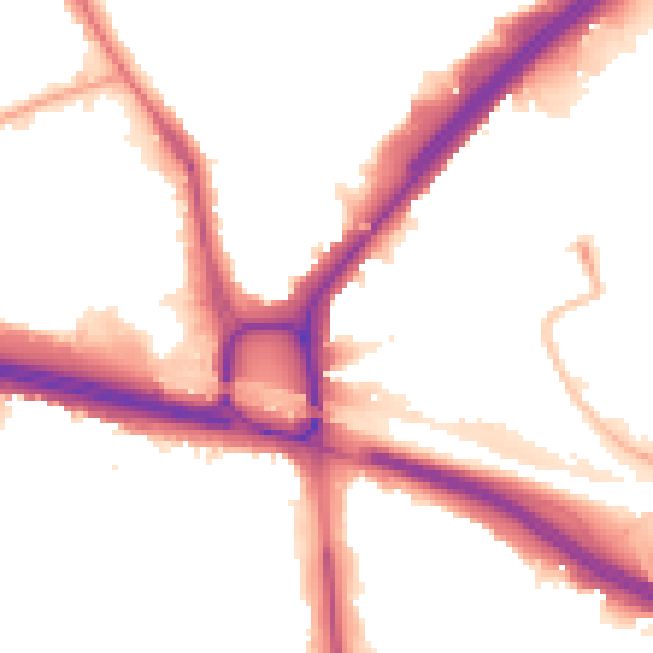Night-time road noise heatmap for W5 1EE