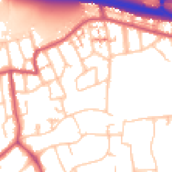 Daytime road noise heatmap for W5 1JY