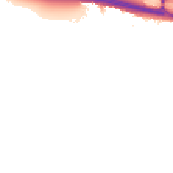Night-time road noise heatmap for W5 1JY