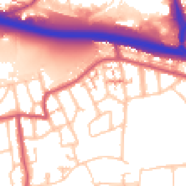 Daytime road noise heatmap for W5 1LD
