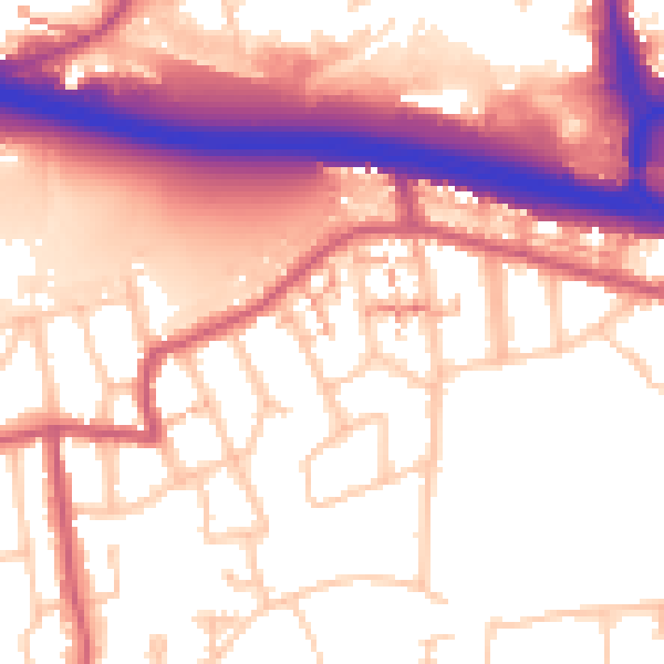 Daytime road noise heatmap for W5 1LJ
