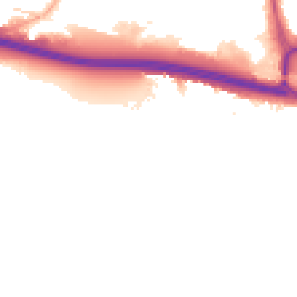 Night-time road noise heatmap for W5 1LJ