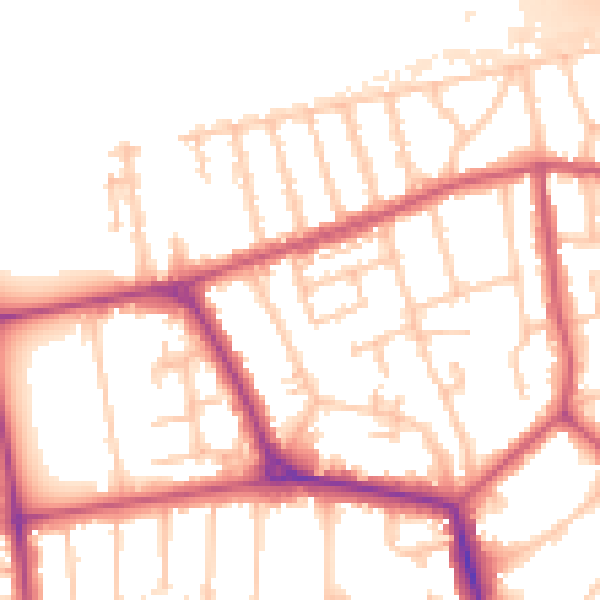 Daytime road noise heatmap for W5 1RR