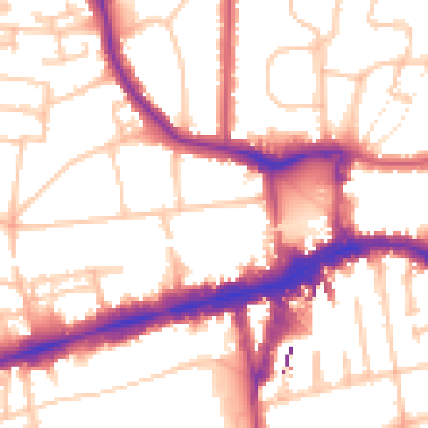 Daytime road noise heatmap for W5 2AD