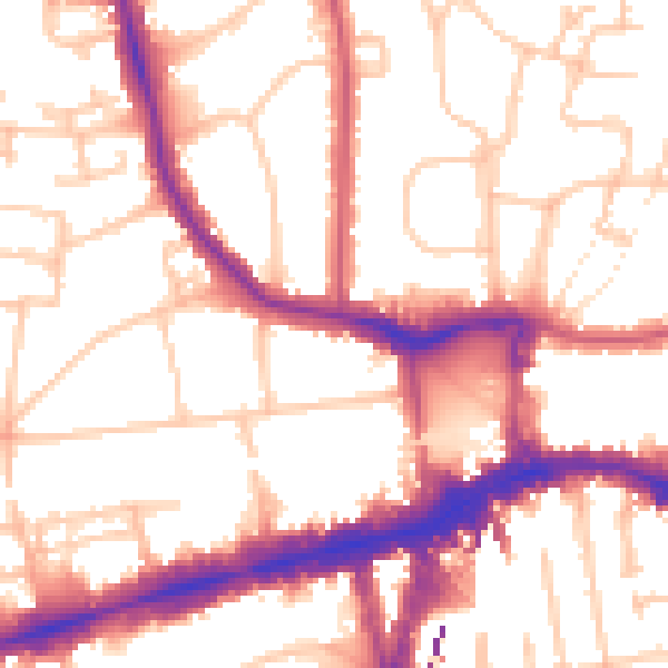 Daytime road noise heatmap for W5 2DL