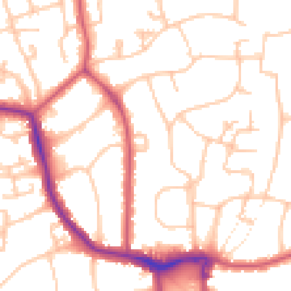 Daytime road noise heatmap for W5 2HQ