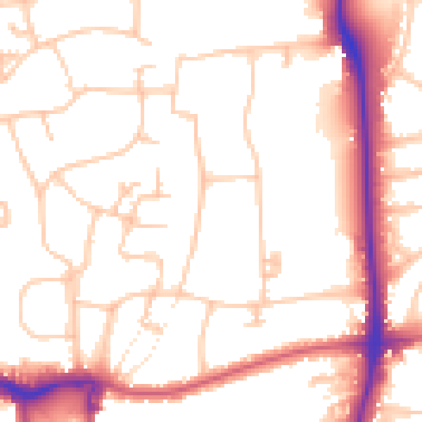 Daytime road noise heatmap for W5 2HU