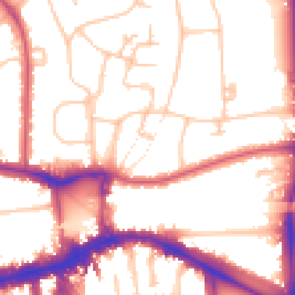 Daytime road noise heatmap for W5 2HZ