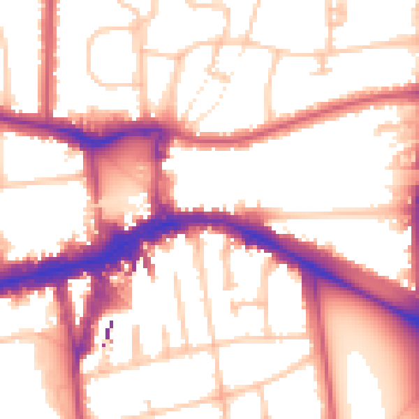 Daytime road noise heatmap for W5 2PJ