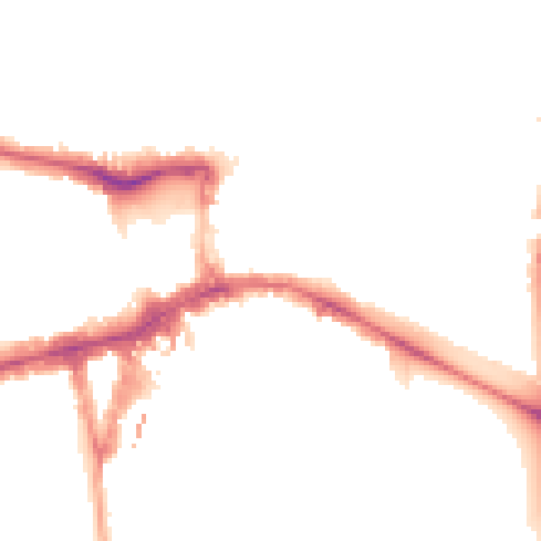 Night-time road noise heatmap for W5 2PJ