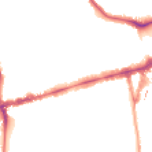 Night-time road noise heatmap for W5 2TA