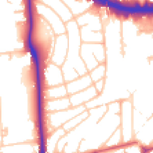 Daytime road noise heatmap for W5 3EB