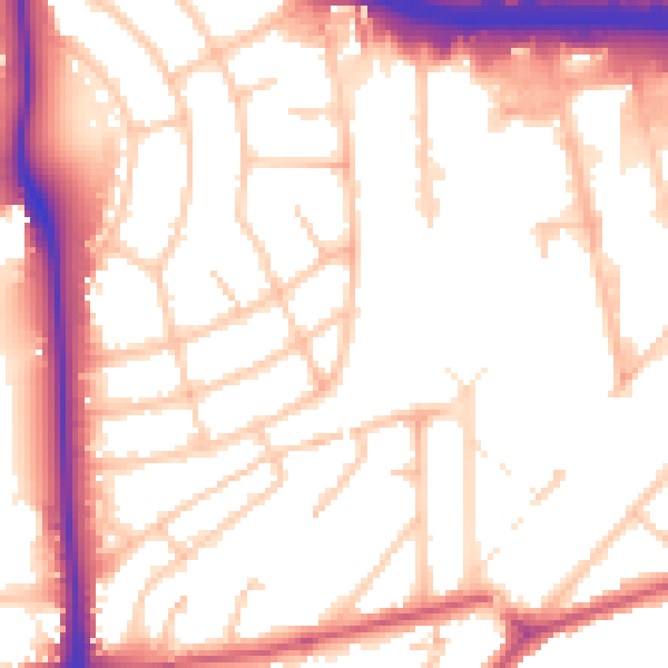 Daytime road noise heatmap for W5 3EU