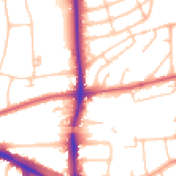 Daytime road noise heatmap for W5 3HX
