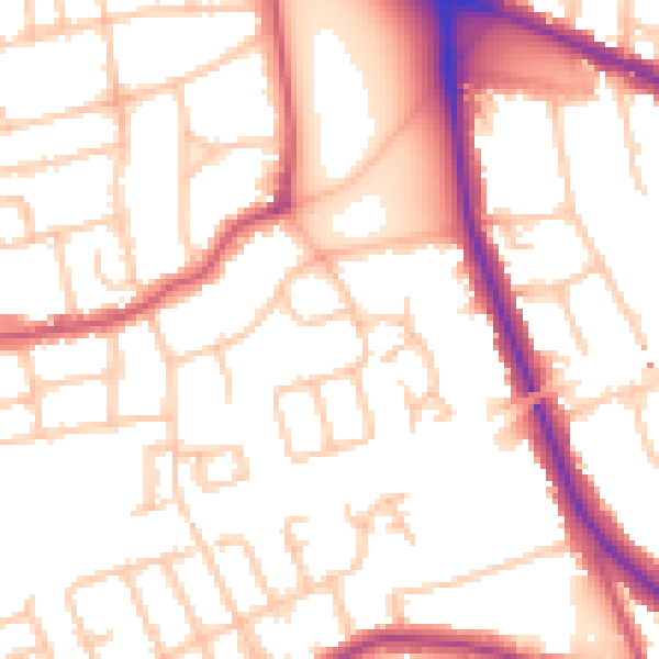 Daytime road noise heatmap for W5 3JW