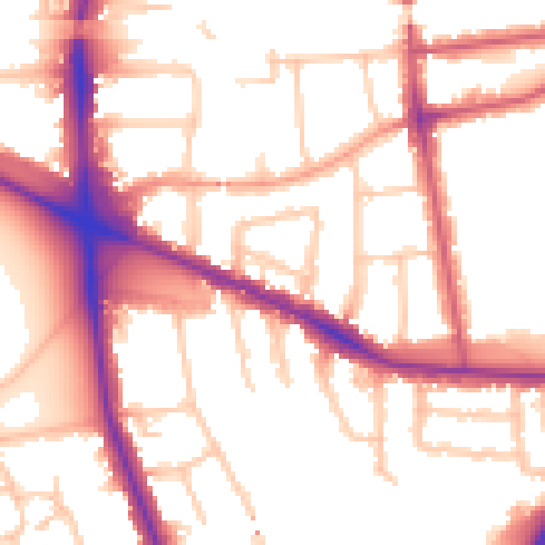 Daytime road noise heatmap for W5 3LL