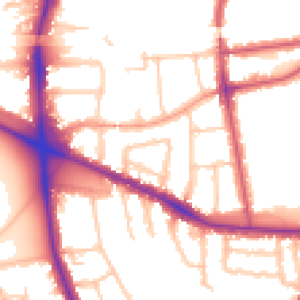 Daytime road noise heatmap for W5 3LS