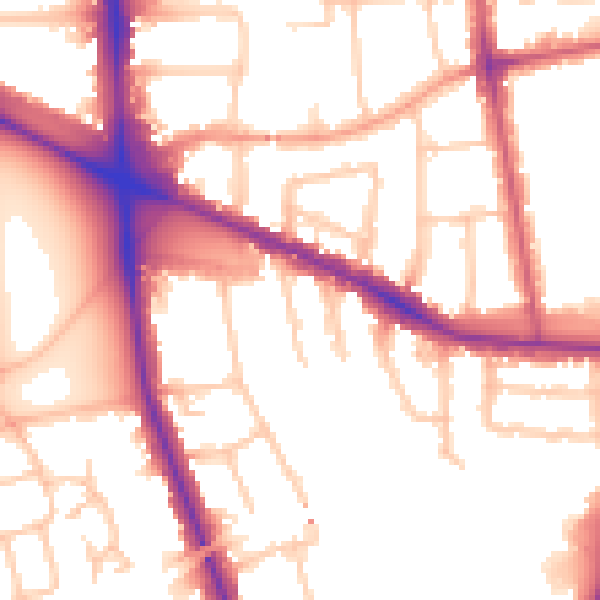Daytime road noise heatmap for W5 3PA