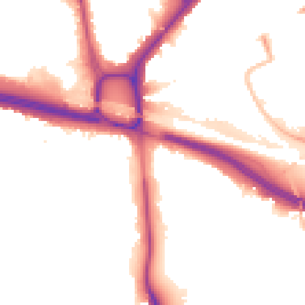 Night-time road noise heatmap for W5 3QS