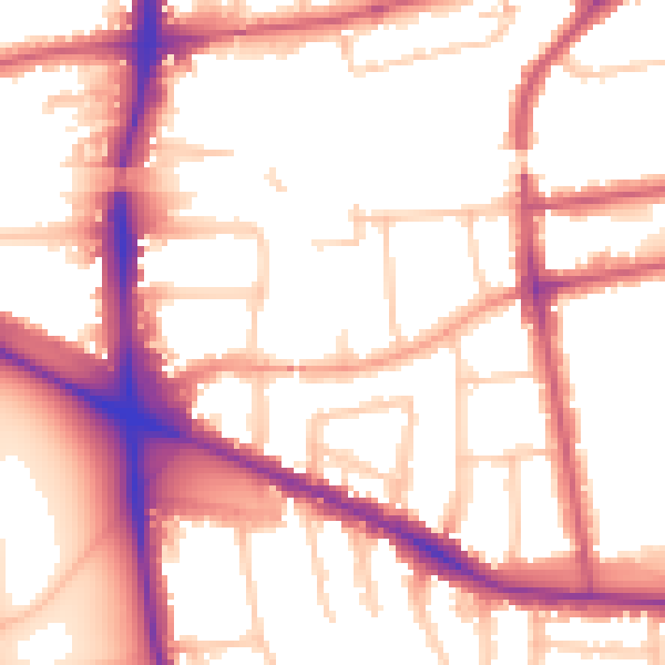 Daytime road noise heatmap for W5 3RY