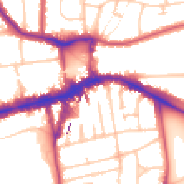 Daytime road noise heatmap for W5 3SS