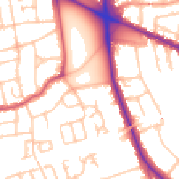 Daytime road noise heatmap for W5 3XA
