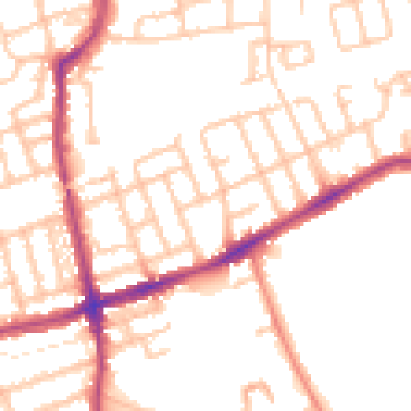 Daytime road noise heatmap for W5 4AA