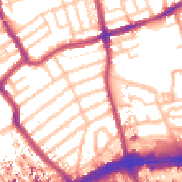 Daytime road noise heatmap for W5 4BL