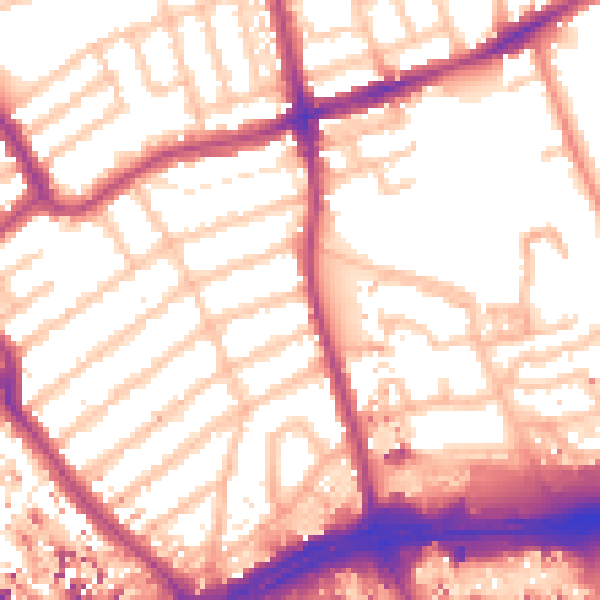 Daytime road noise heatmap for W5 4BU