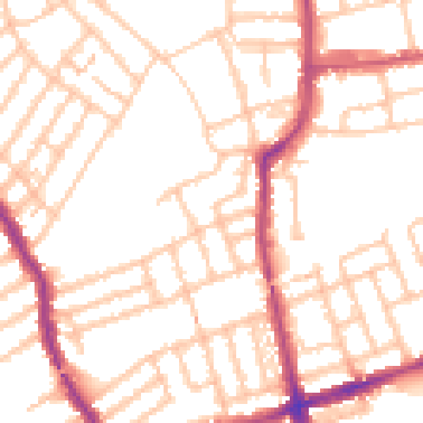Daytime road noise heatmap for W5 4HS