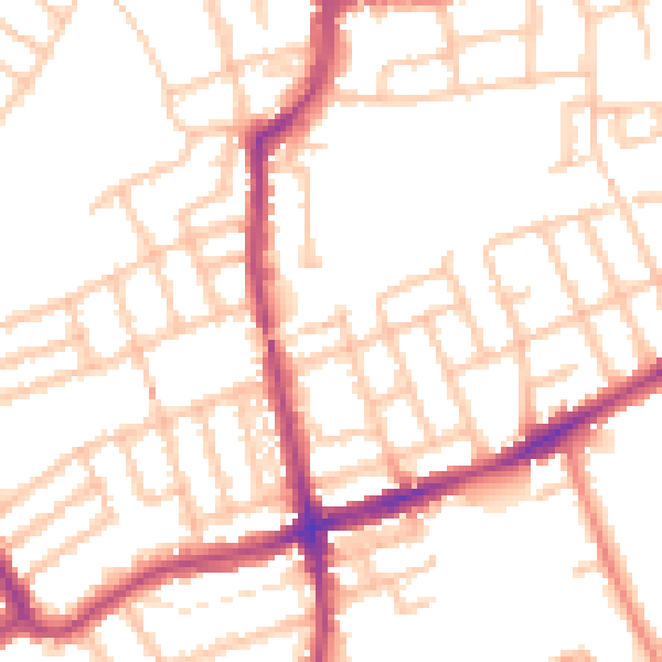 Daytime road noise heatmap for W5 4JE