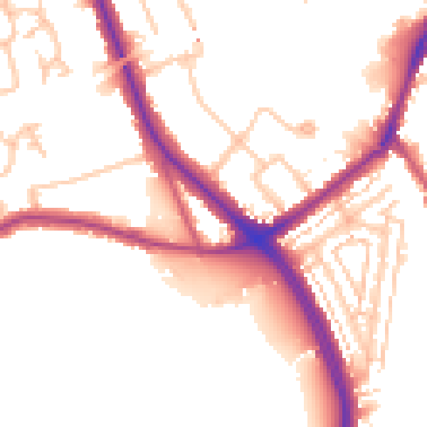 Daytime road noise heatmap for W5 4LR