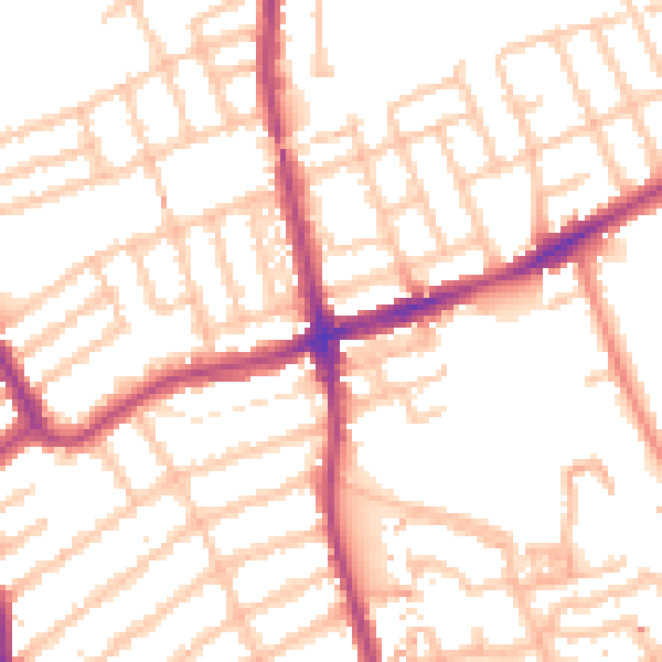 Daytime road noise heatmap for W5 4QP