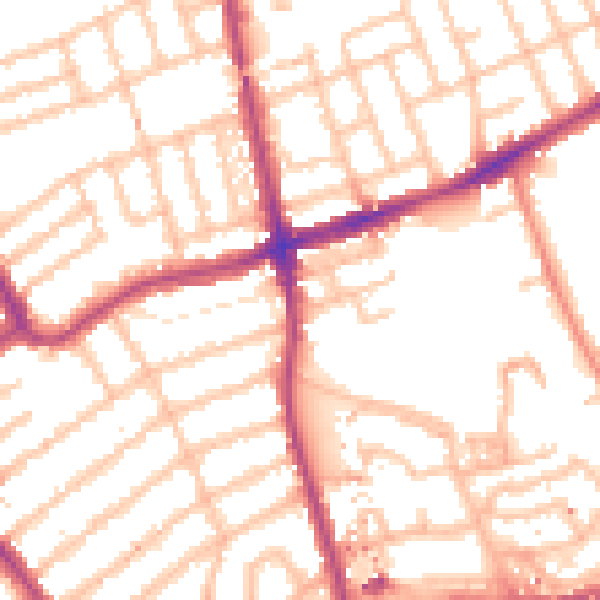 Daytime road noise heatmap for W5 4RH