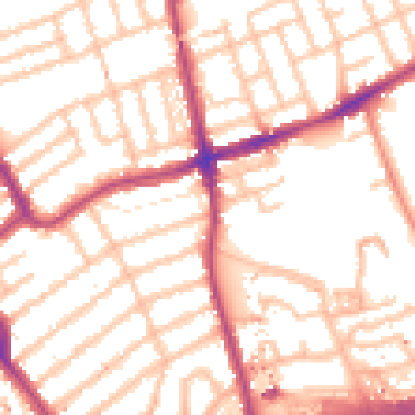 Daytime road noise heatmap for W5 4RJ