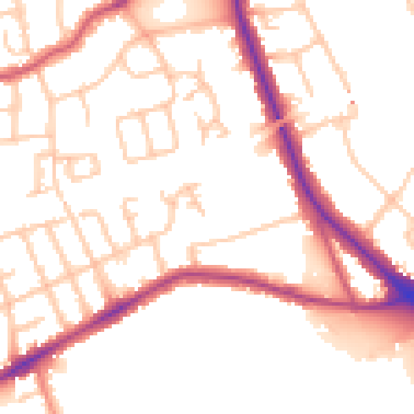 Daytime road noise heatmap for W5 4YG