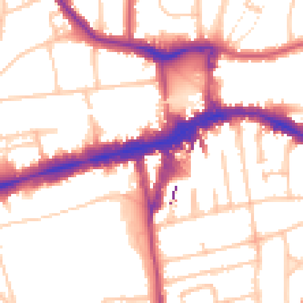 Daytime road noise heatmap for W5 5AW