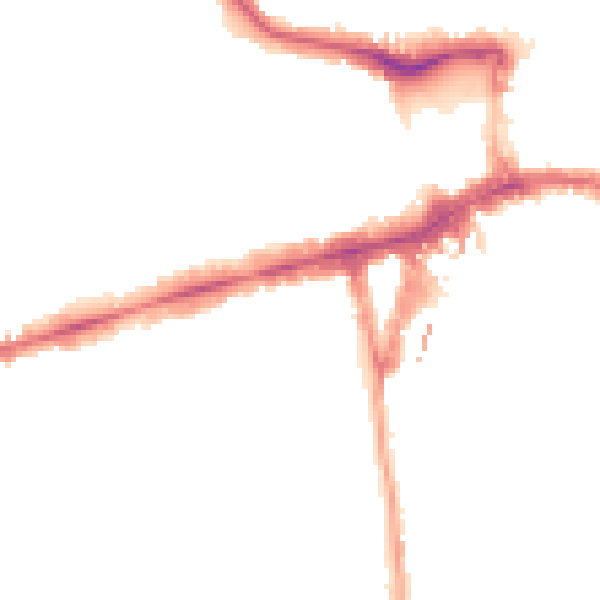 Night-time road noise heatmap for W5 5BT