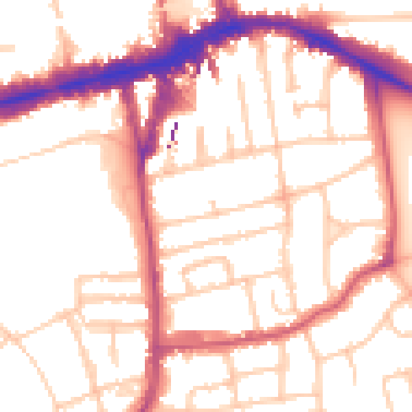Daytime road noise heatmap for W5 5BY