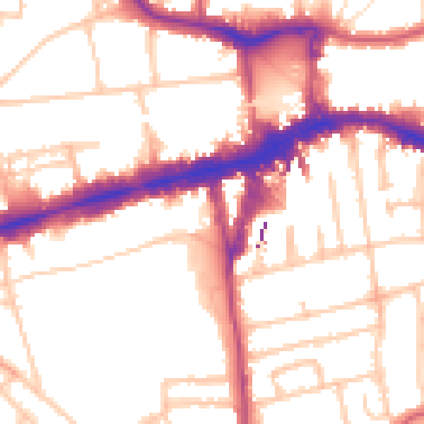 Daytime road noise heatmap for W5 5DF