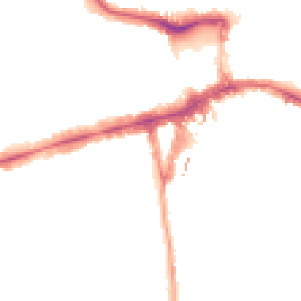 Night-time road noise heatmap for W5 5DF