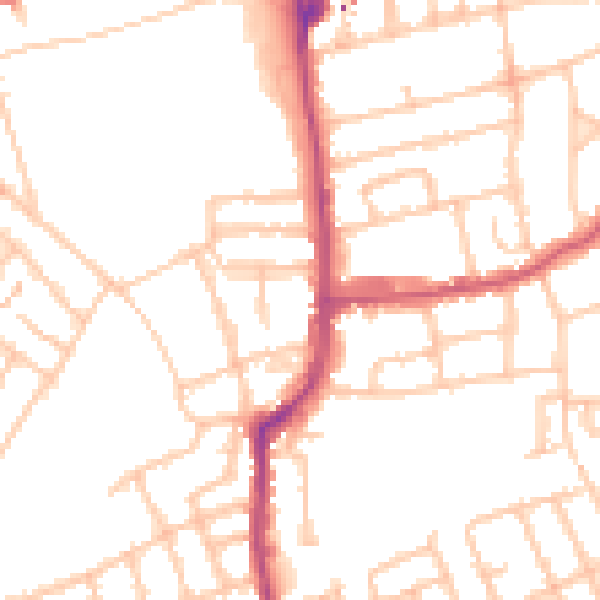 Daytime road noise heatmap for W5 5EL