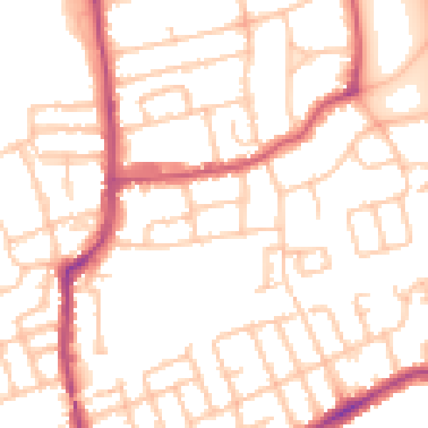 Daytime road noise heatmap for W5 5NY