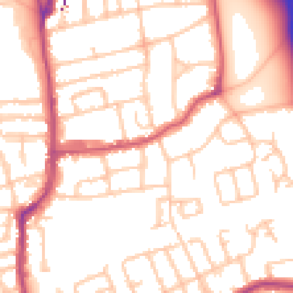 Daytime road noise heatmap for W5 5PY